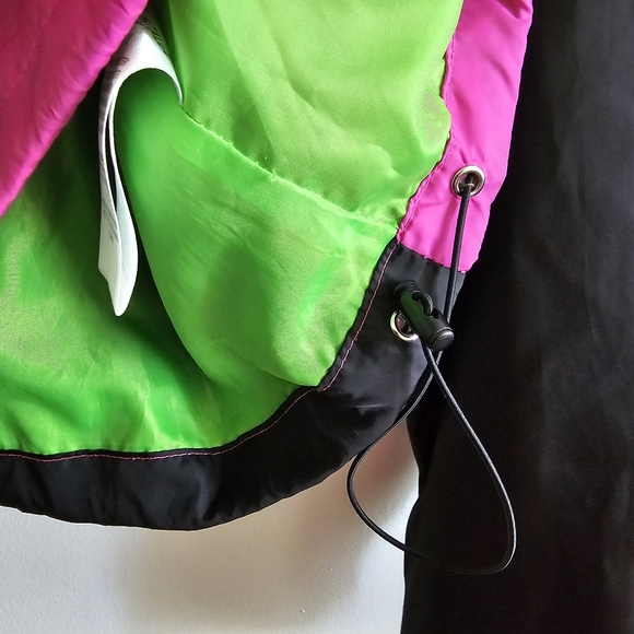 NASA Pink Green Neon Colorblock Windbreaker Pullover by Chemistry – Size L - Picture 6 of 16